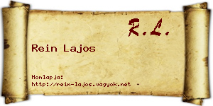 Rein Lajos névjegykártya